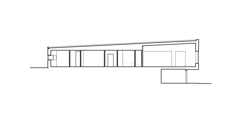 Atakarchitekti Liberec - Rodinný dům na vršku - řez